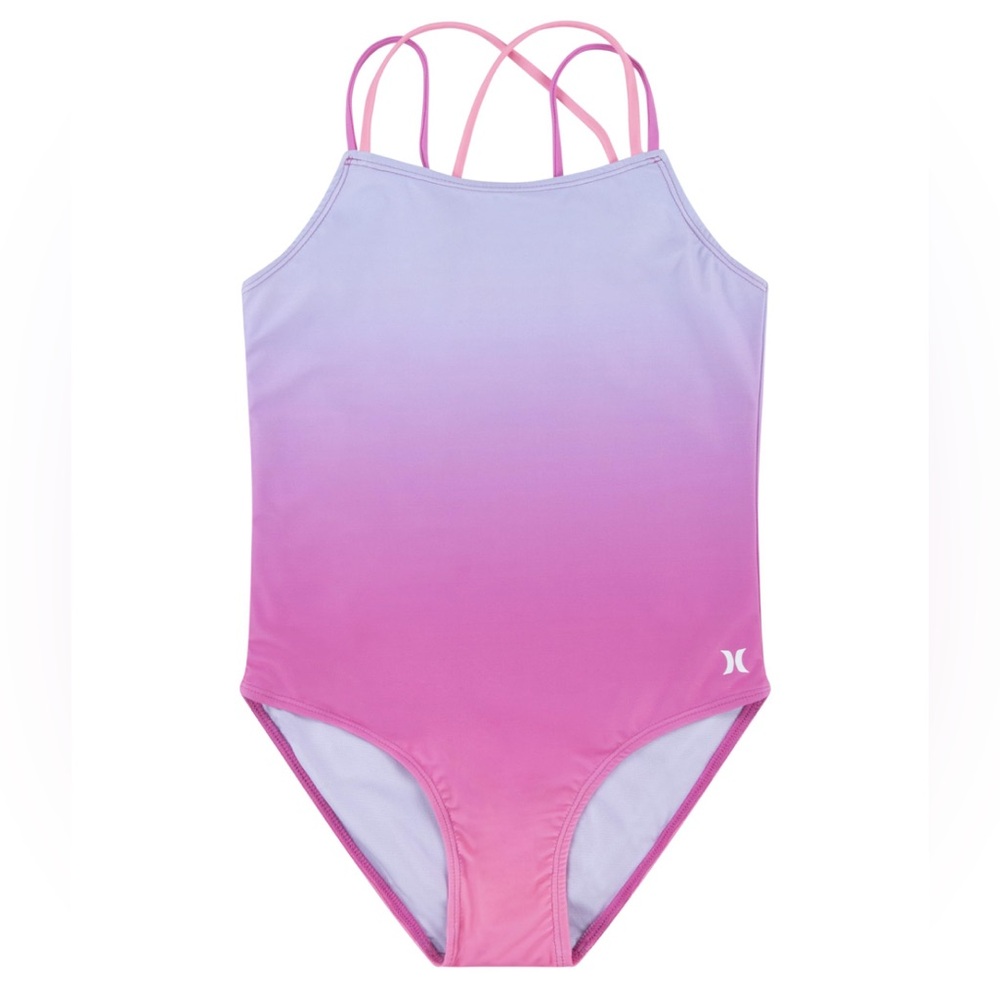 NWT Hurley Kids Pink and Purple One Piece Swimsuit‎ - 12